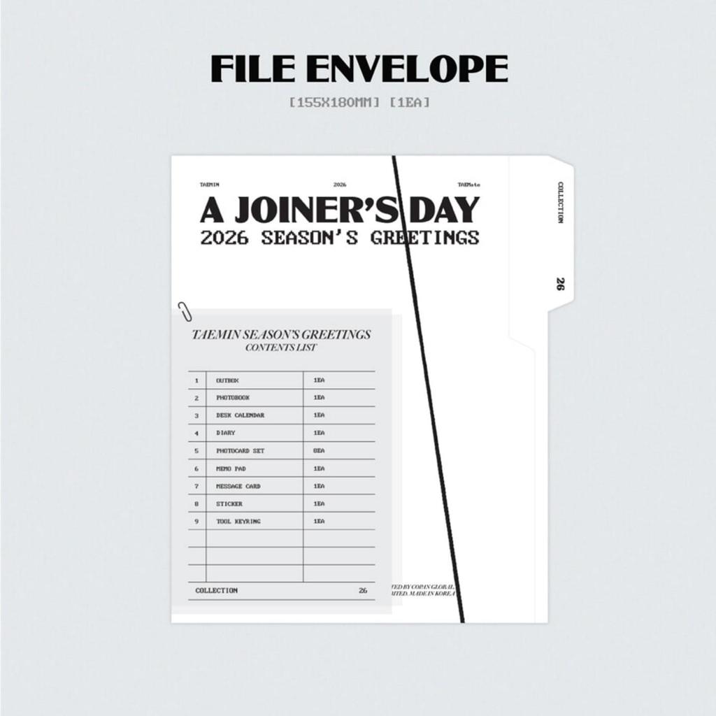 TAEMIN 2026 Season’s Greetings A JOINER’S DAY Official K-Pop Merchandise