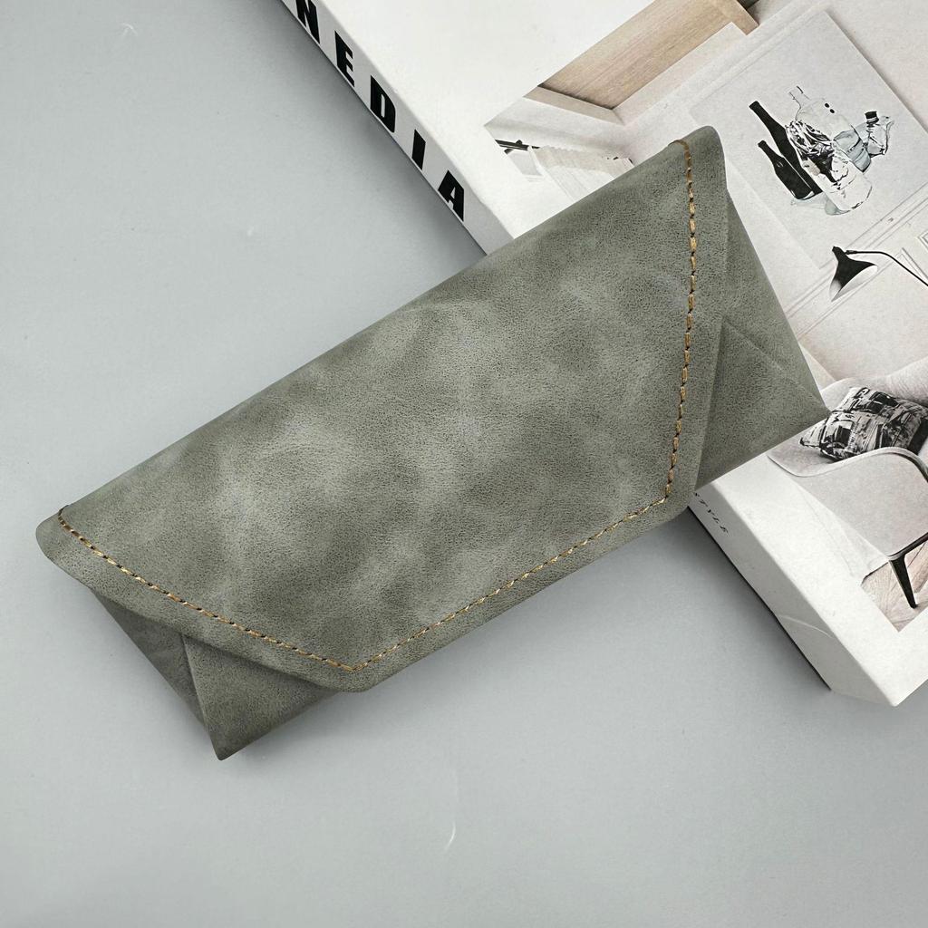 Compact Leather Sunglasses Case: Durable, Solid Color, Logo Printable