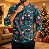 Men's Long Sleeve Shirt with Christmas Print