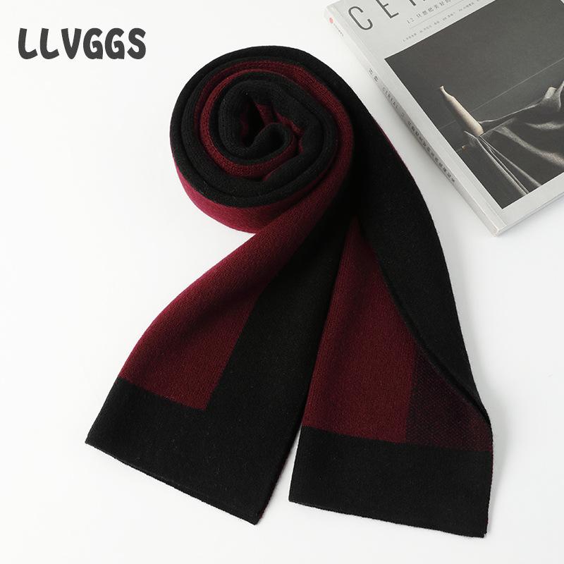 Cashmere men's scarf long scarf business casual plaid trend autumn and winter light 2025 knitting warm and comfortable