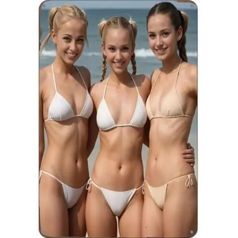 Pin-Up Girl Tin Plates, Garage Workshop Metal Decor 20x30cm