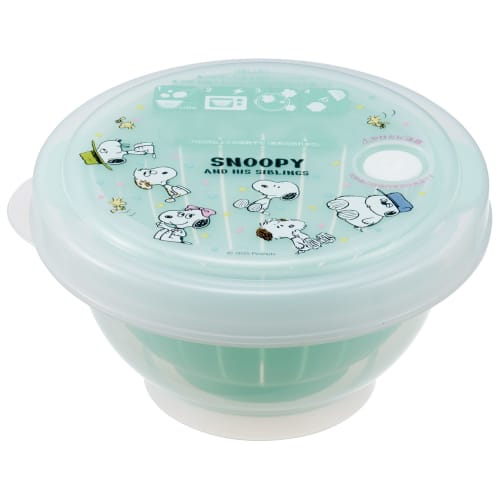 Skater Thin-Walled Rice Freezer Storage Container, Small, 270ml, Made in Japan, Snoopy Balloon Design, RGO1-A