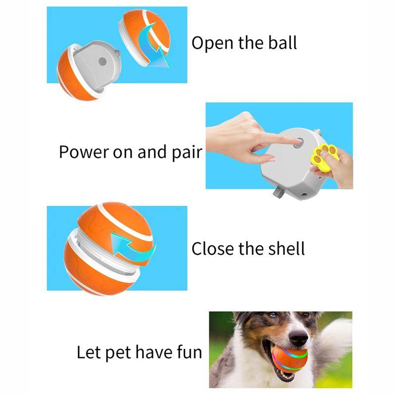 Practical-Interactive Dog Toyssmart Electric Pet Automatic Rolling Ball Cat Dog For Puppies/Small To Medium Dog With Remote