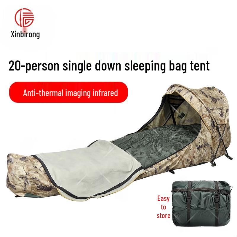 Скрытый одноместный пуховый спальный мешок-палатка для холодных регионов