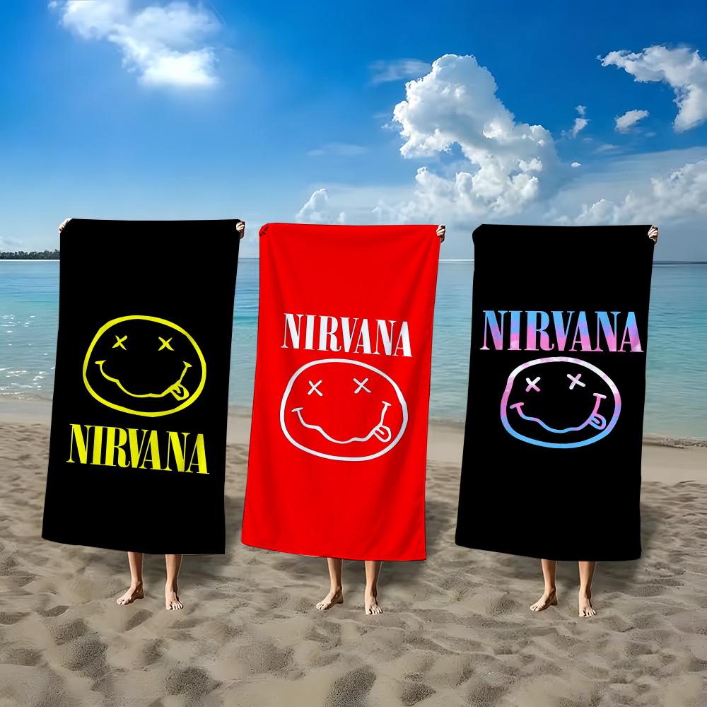 Rock Bands LOGO N-NirvanaS Towel ultra-fine fiber quick drying absorbent bath towel, outdoor swimming sports towel