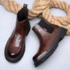 MIDIRO Genuine Leather Chelsea Boots with Side British Plus Leather Shoes for Commuting Men's Gore, Style, Water-Repellent, Sizes,