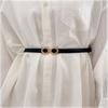 Womens Thin Black Belt Minimalist Ins Style Decorative Shirt Dress Waistband