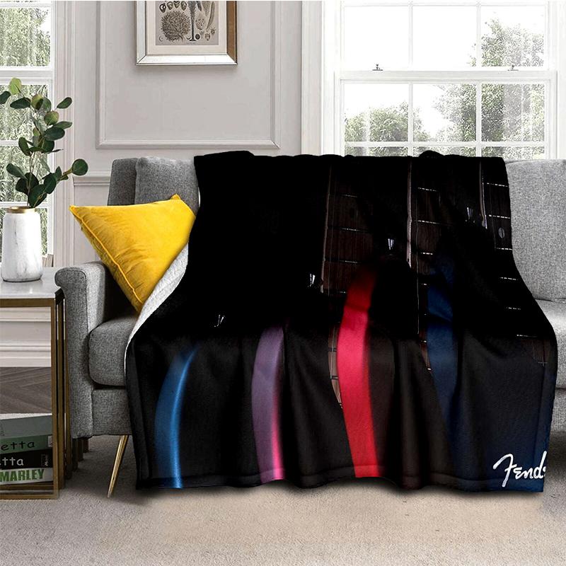 29 Stil Neu Fender Retro Gitarre Instrumente Musik Logo Decke, Weiche Überwurfdecke für Zuhause Schlafzimmer Bett Sofa Reise Picknickdecke