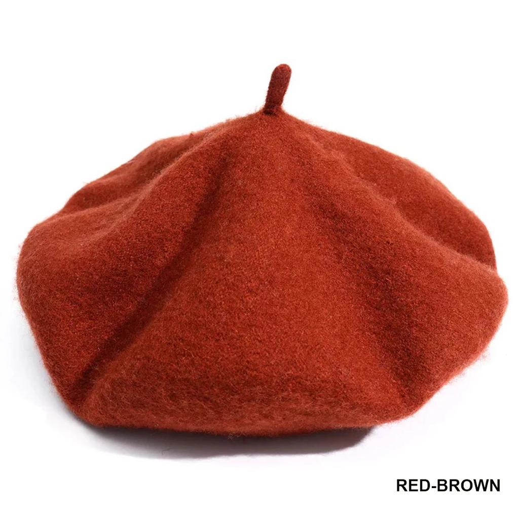 Women Girls Beret French Plain Wool Caps Warm Winter Beanie Hat Vintage Berets Solid Color Elegant Ladies Winter Hats Caps