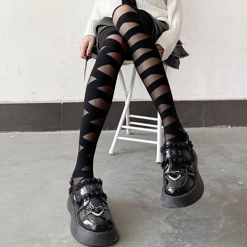 Hollows Pantyhose Criss-Cross Bandage Sexy Tights High Waist Stockings Parties Clubs Dance Wearing OOTDsfor Womens