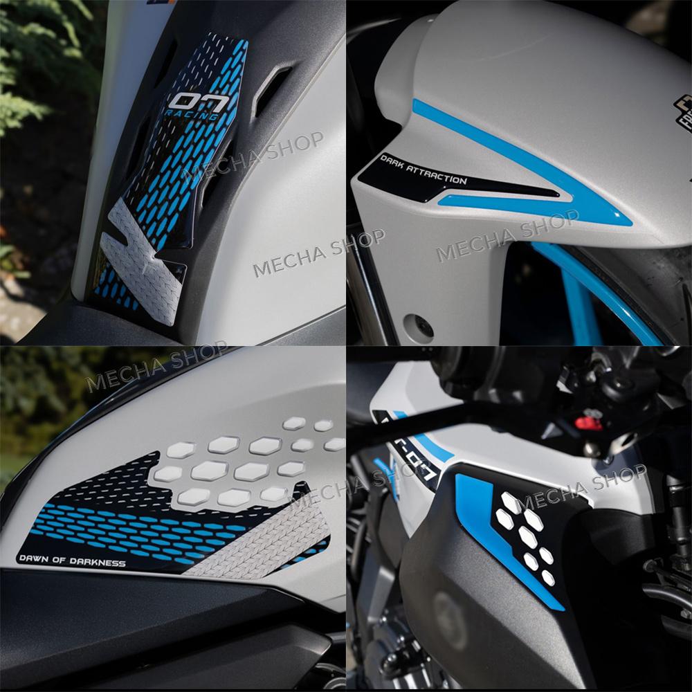 3D Resin Motorcycle Sticker Set Front Fairing Decals For MT-07 MT 07 MT07 2025 Tank Mat Decals