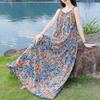 Elegant Woman Summer Strap Dress Plus Size Casual Loose Long Dress Female Vintage Clothes