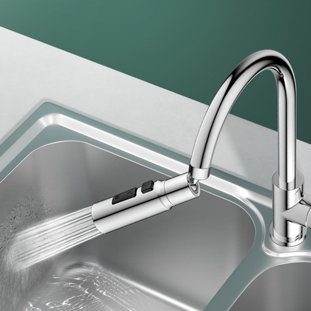 360 Grad Drehbarer Wasserhahnverlängerer Küchenarmatur Belüfter 3 Modi Drehbarer Wasserhahn Auslauf Wassersparender Wasserhahn Auslauf für Spüle