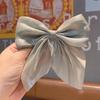 Celebrity Pearl Satin Bow Hair Clip - Black/Red Duckbill Headwear
