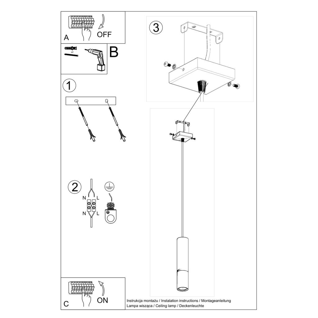 Lampa Wisząca Loopez 1 Gu10 Czarny Sollux Sl.0952