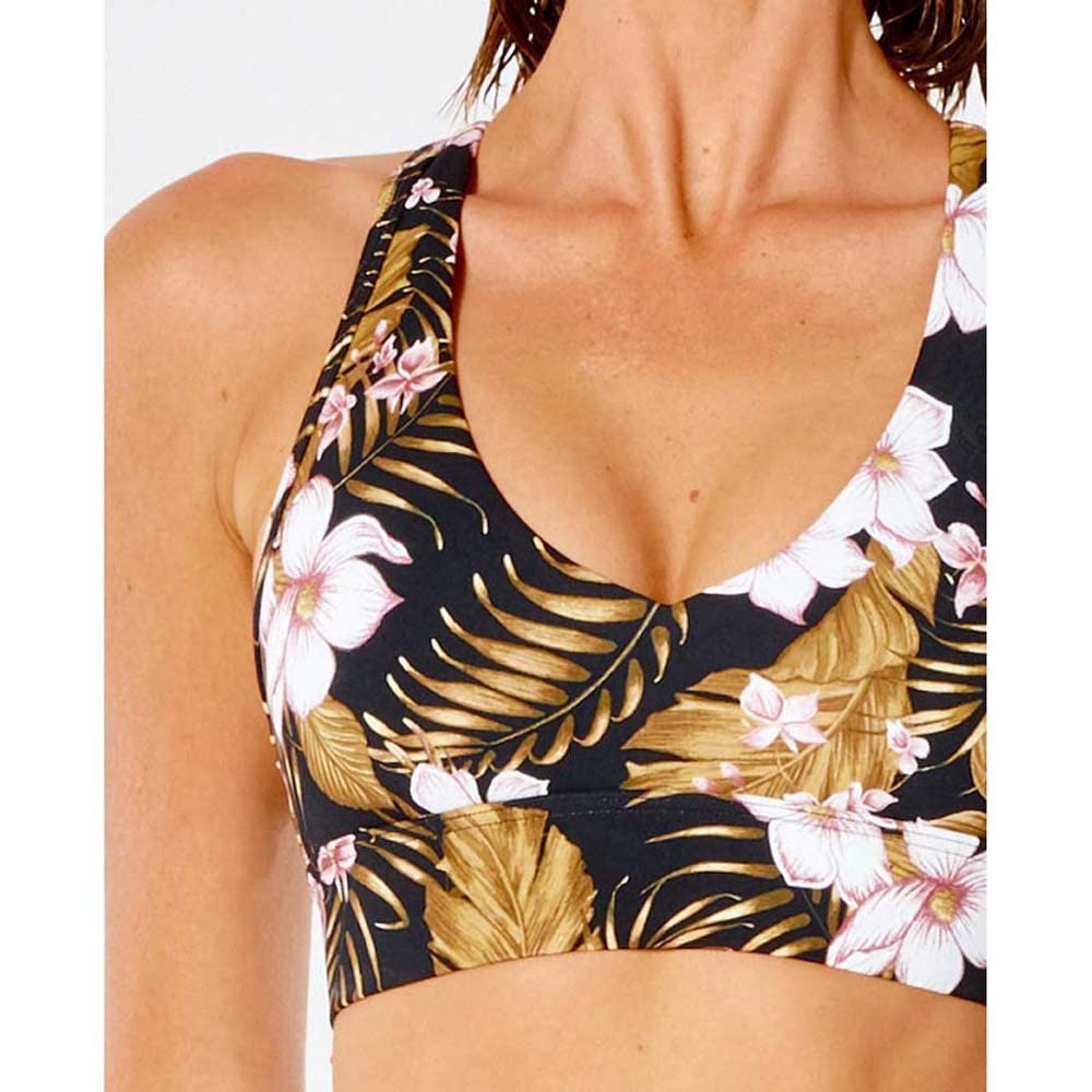 Rip Curl VaporCool CROP Bra Top and in Size Small Women's GTEOA9/PLAYABELLA (Moisture-Wicking, Quick-Drying, Antibacterial, Odor-Resistant) Black,