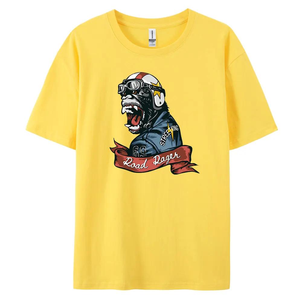 Orangutan Men's Casual Short-sleeved T-shirt with 100% Cotton Fashion print Tees oversize