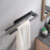 Bathroom Towel Racks No Drill Double Adhesive Towel Bar Stainless Steel Black 39 CM Towel Rack for Bathroom and Kitchen