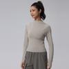 Small Turtleneck Yoga Clothes Women's Long-Sleeved Tight Spring and Autumn Workout Clothes Running Bottoming Shirt Tops Sports Long Sleeves T-shirt