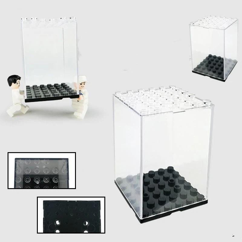 Clear Stackable Building Block Display Box Dustproof Transparent Compatible Minifigures Storage Case for Home Brick Collection