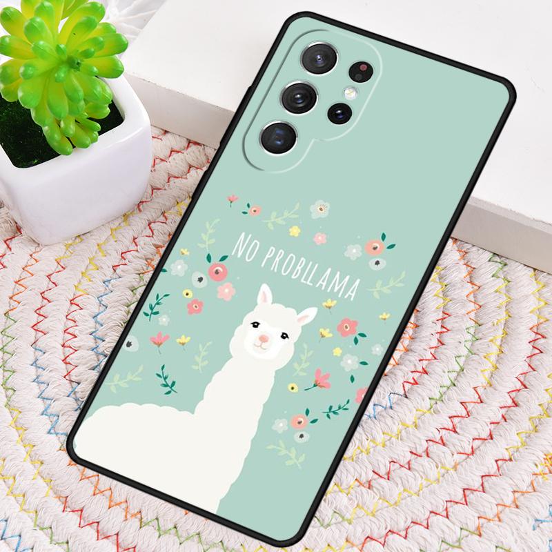 No Drama Llama No Prob-llama Alpaca Silicone Phone Case For Samsung Galaxy note 10 pro S26 S25 S24 S23 S22 S21 Plus Ultra Cover