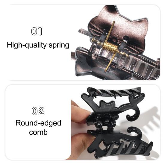 Mädchen Haarspange Katzen-Design Anti-Rutsch-Zähne Haarspange Hinterkopf Dusche Hai-Haarspange Schulveranstaltungen Festliches Haarschmuck