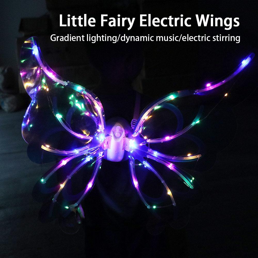 Creative LED Electric Butterfly Wings with Light Music Glowing Electric Fairy Wings Birthday Gift