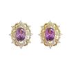 Sweet Court Style French Amethyst Lace Stud Earrings Women's Light Luxury High-end Earrings Temperament Retro Ear Jewelry