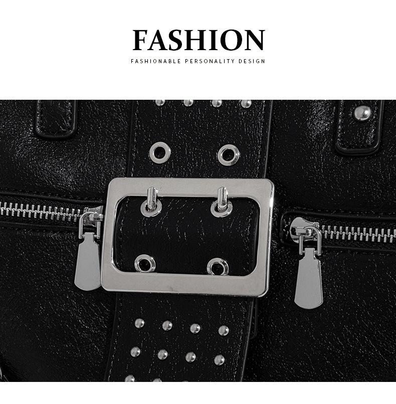 Large Capacity Punk Style Rivet Crossbody Bag - Trendy, Casual, Versatile Women's Shoulder Bag