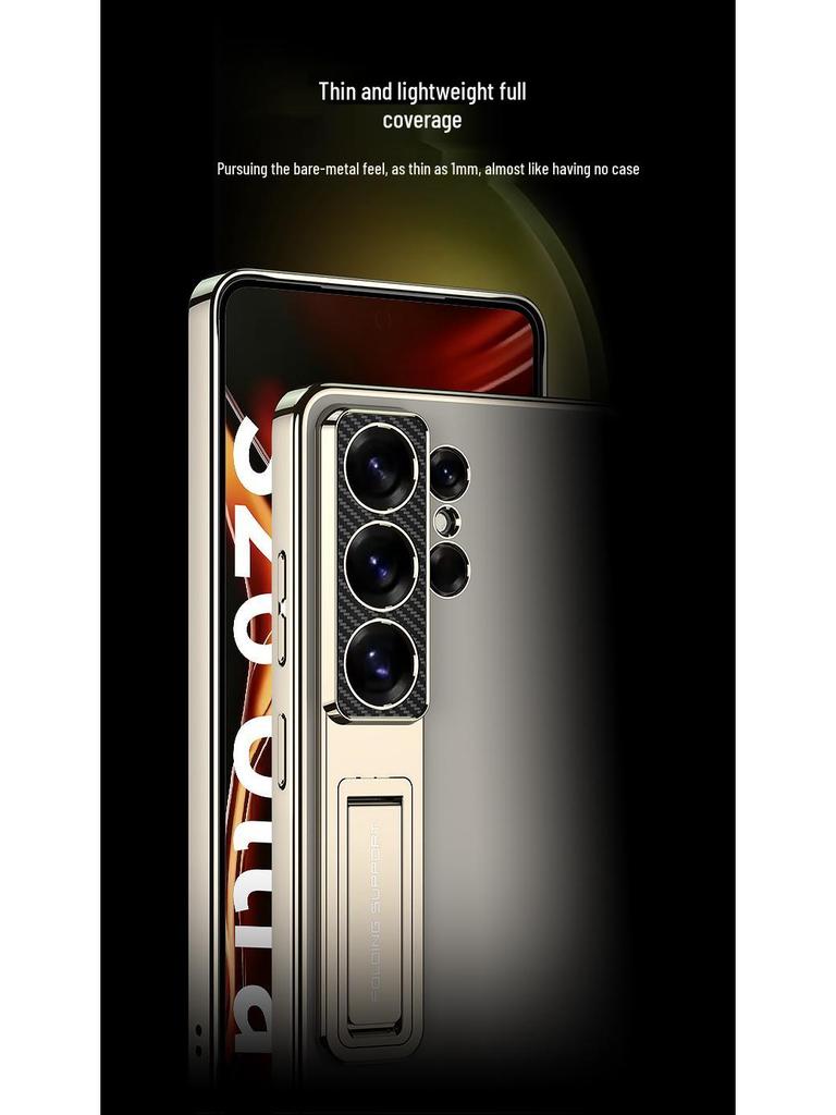 Samsung S26 Ultra Transparent Electroplated Phone Case with Precise Cutouts and Ultra-thin Bracket