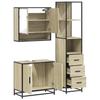 3 Piece Bathroom Furniture Set in Sonoma Oak Particleboard