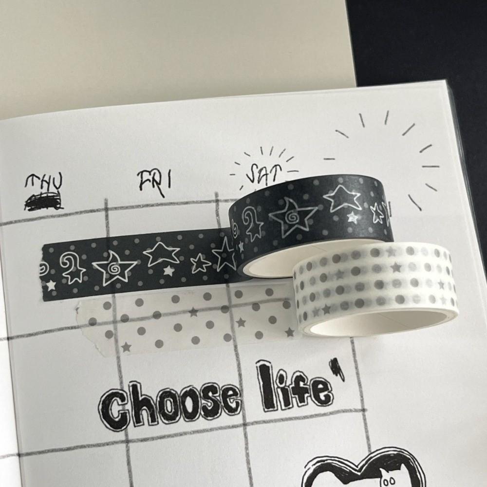 Colored Paper Tape Set Wings Pentagram Hand Account Tape New Stationery Stickers  For Scrapbook