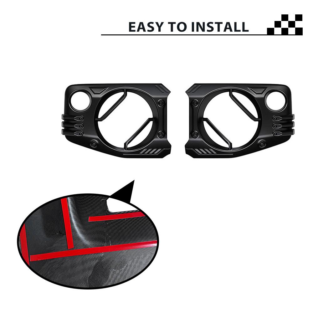 Headlight Trim Cover For Suzuki Jimny 2019 2020 2021-2026 Eye Lid Frame Exterior Decoration Car Accessories Carbon Fiber Look