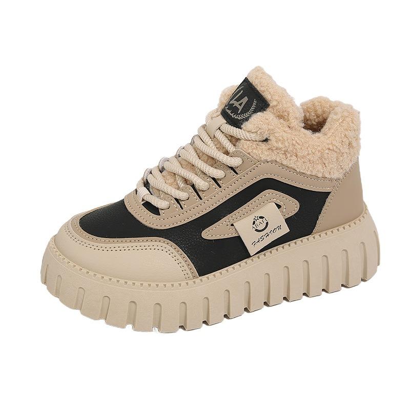 Fleece High-top Snow Boots Women's Winter New Student Warm Casual Shoes Cotton Shoes 2