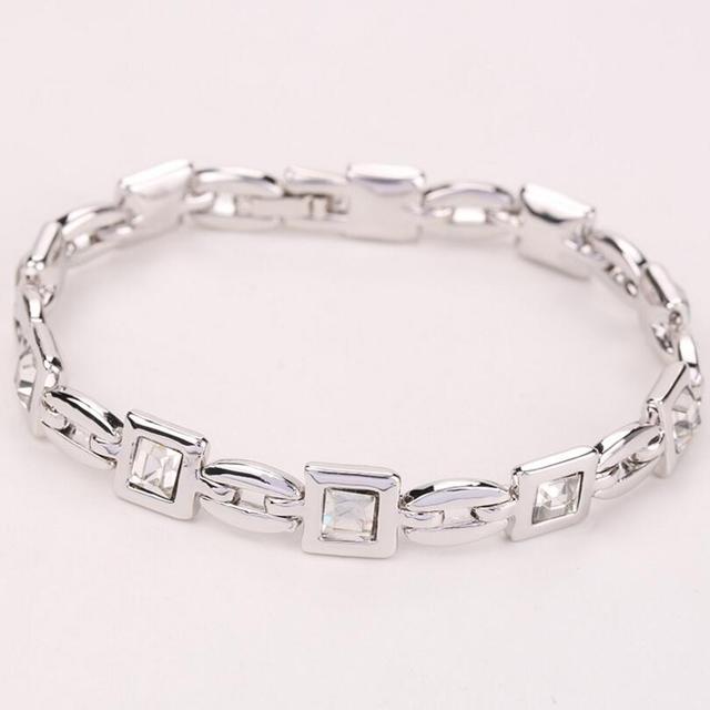 Fashion Bracelet Wedding Female Heart Crystal Bracelets For Women Luxury Temperament Silver -Color Fine Jewelry Gift