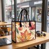 Autumn Maple Leaf Print Tote Bag Large Capacity Casual Handbag for Daily Shopping Work Travel