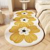 Girly Style Carpets for Living Room Pink Flowers Bedroom Decor Carpet Fluffy Soft Irregular Bedside Rug Home Thicken Plush Mat