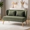 2 Seater Sofa Small Chenille Sofa With Wing Back Thick Seat Rubber Tree Wood Feet Dark Green