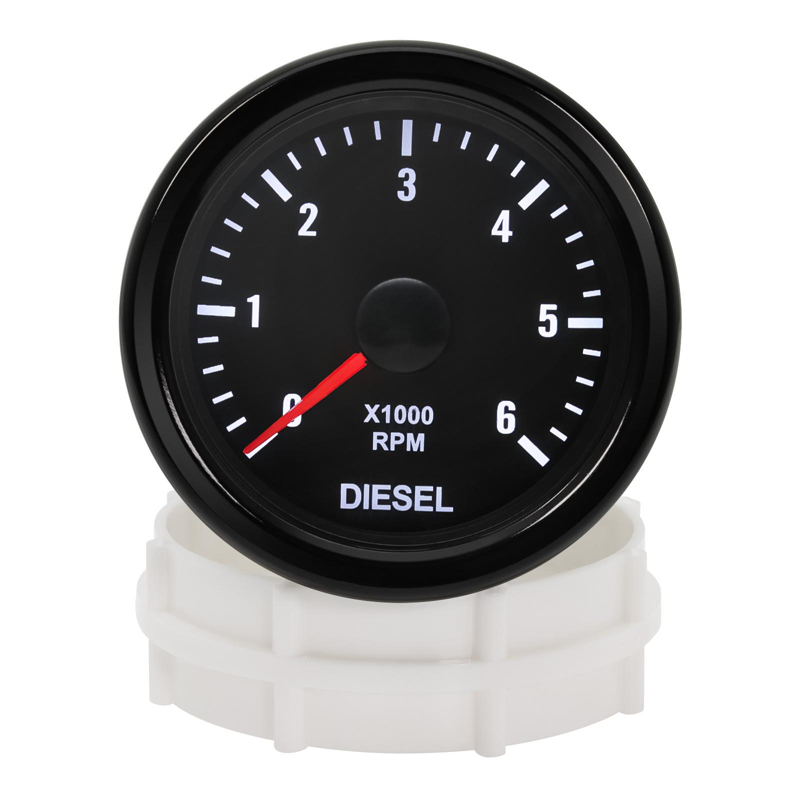Для дизельного автомобиля 12 В 1-20 цилиндров тахометр 6000 об/мин 52 мм тахометр измеритель оборотов с белой подсветкой автомобильные датчики Customized 6000RPM