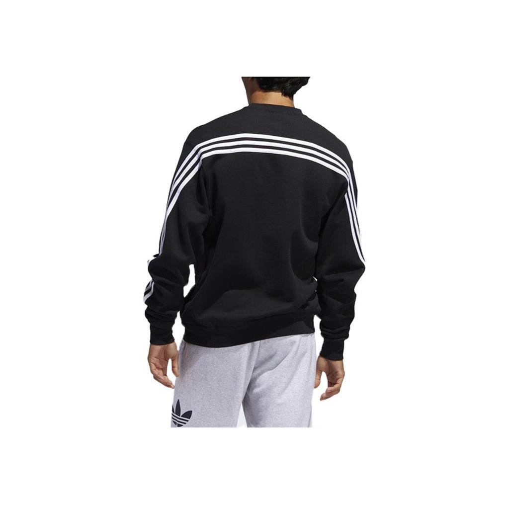 Adidas Originals Trefoil Stripe Loose Fit Hoodie Autumn Men Tops Black FM1522