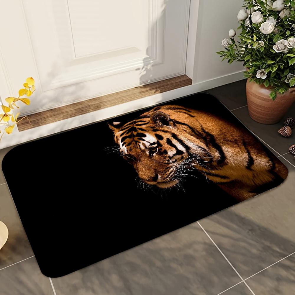 1pc Tiger Doormats Home Carpet Bathroom Absorbent Mats Anti-Slip Mats Home Decor Supplies Carpets Home Kitchen Floor Mats