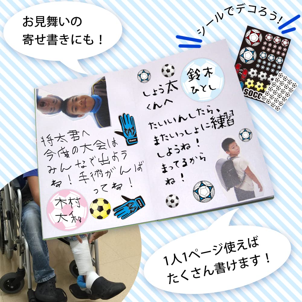 Promo Shop Autograph Book A6 20 Pages Made in Japan (Message Book) Size, Double-Sided, (1 book, Soccer)