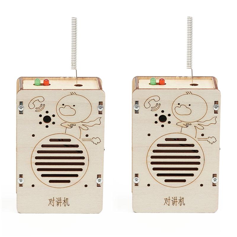 Wireless Walkie Talkie 1 2Pcs DIY Model Kit STEM Science Classroom Project Toy for Boys Girls Learning Use