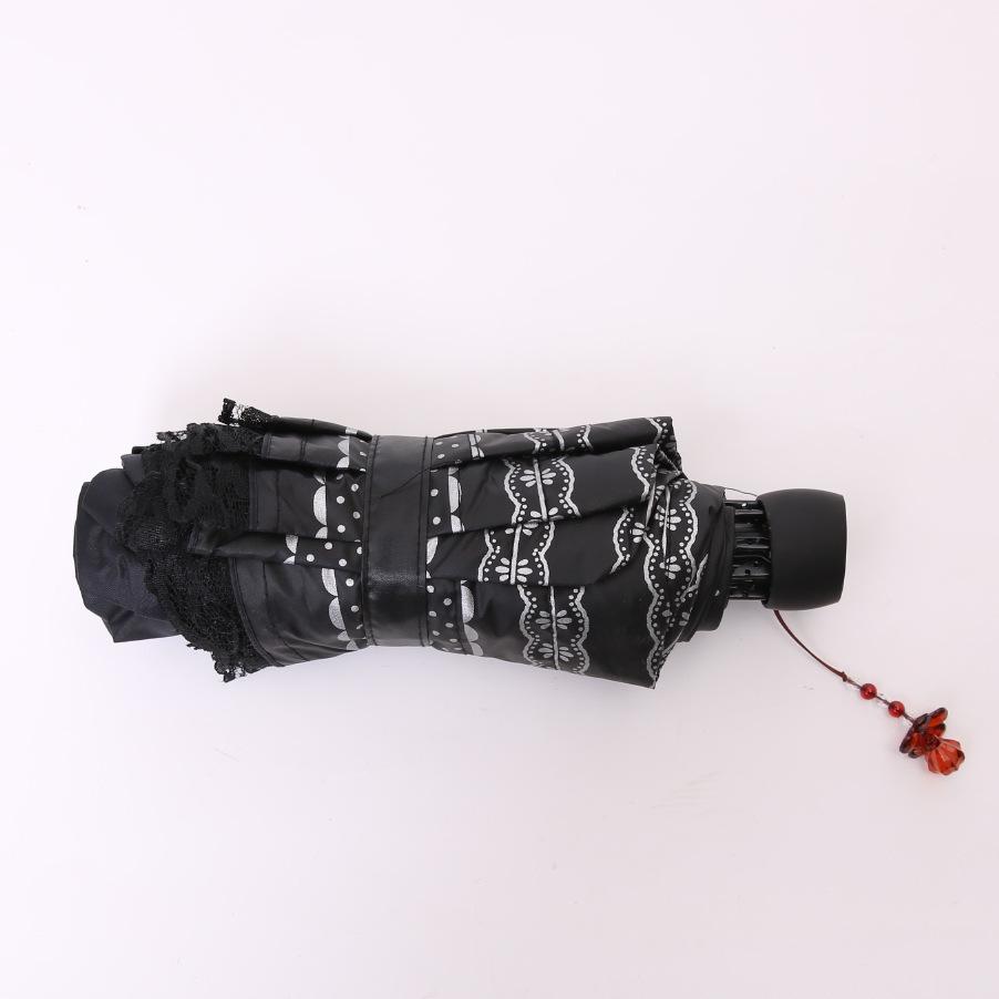 Five-Layer Floral Lace Sun Protection Umbrella - Folding Dual-Use for Sun and Rain