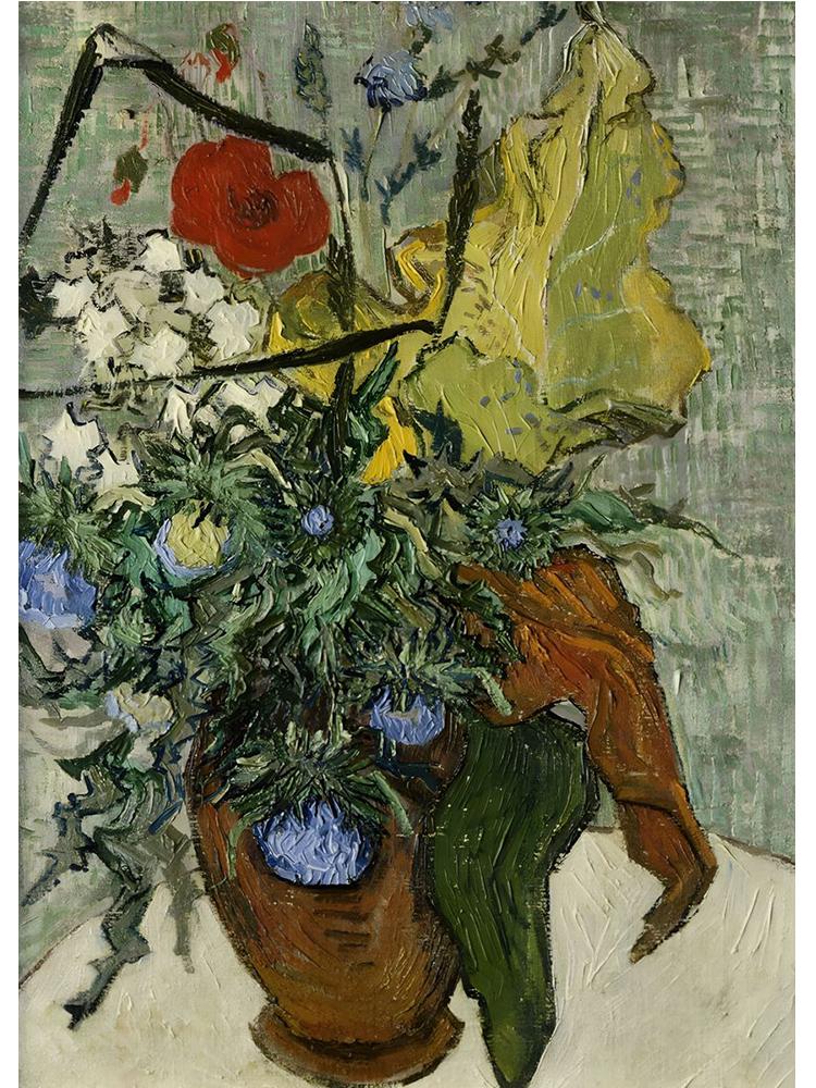 Impressionist Vincent Van Gogh Bouquet Sunflowers In Vase Poster Canvas Painting Abstract Roses Wall Art Room Home Decoration