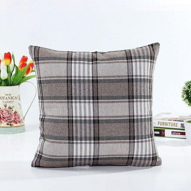 Lattice Cotton Linen Throw Pillow Case Cushion Cover With Premium Quality Material