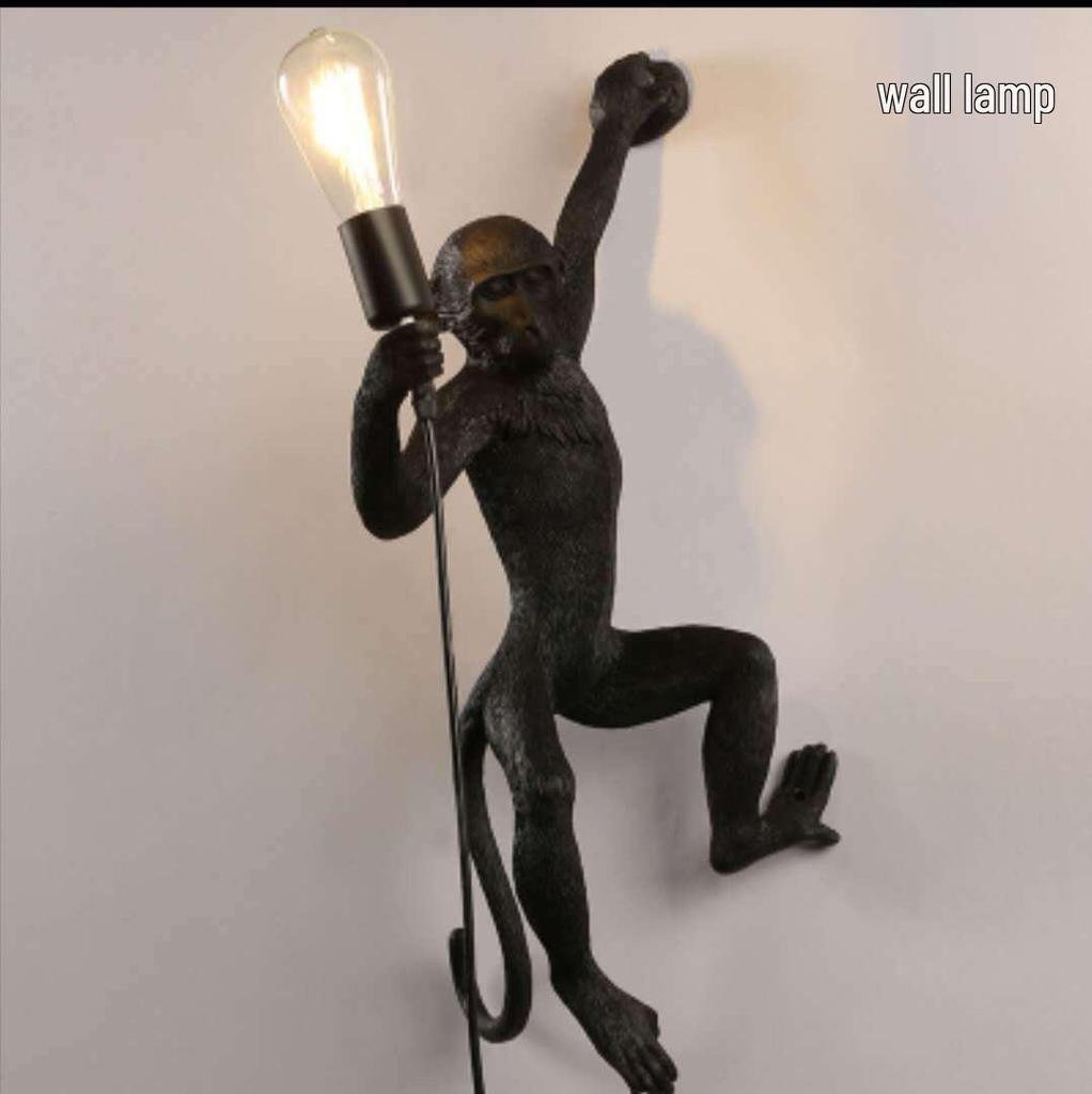 Industrial Style Monkey Lamp: Creative Hemp Rope Pendant for Restaurant, Kids' Room, or Store Display
