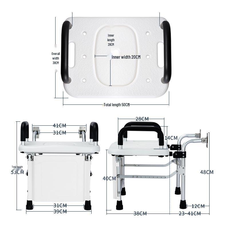 

Складной настенный туалетный стул с подлокотниками для пожилых и беременных женщин