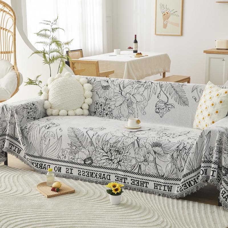 

Nordic Sofa Cover Full Cloth Double-Sided Blanket Anti-Scratching Dustproof All-Inclusive Simple Sofa Cushion Towel Ins Wind 180*130cm