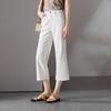 SOFSIL Women's White Relaxed Fit Cropped Flared Jeans